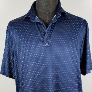 Construct Performance Men's Blue Patterned Poly Blend Golf Polo Sport Size XL